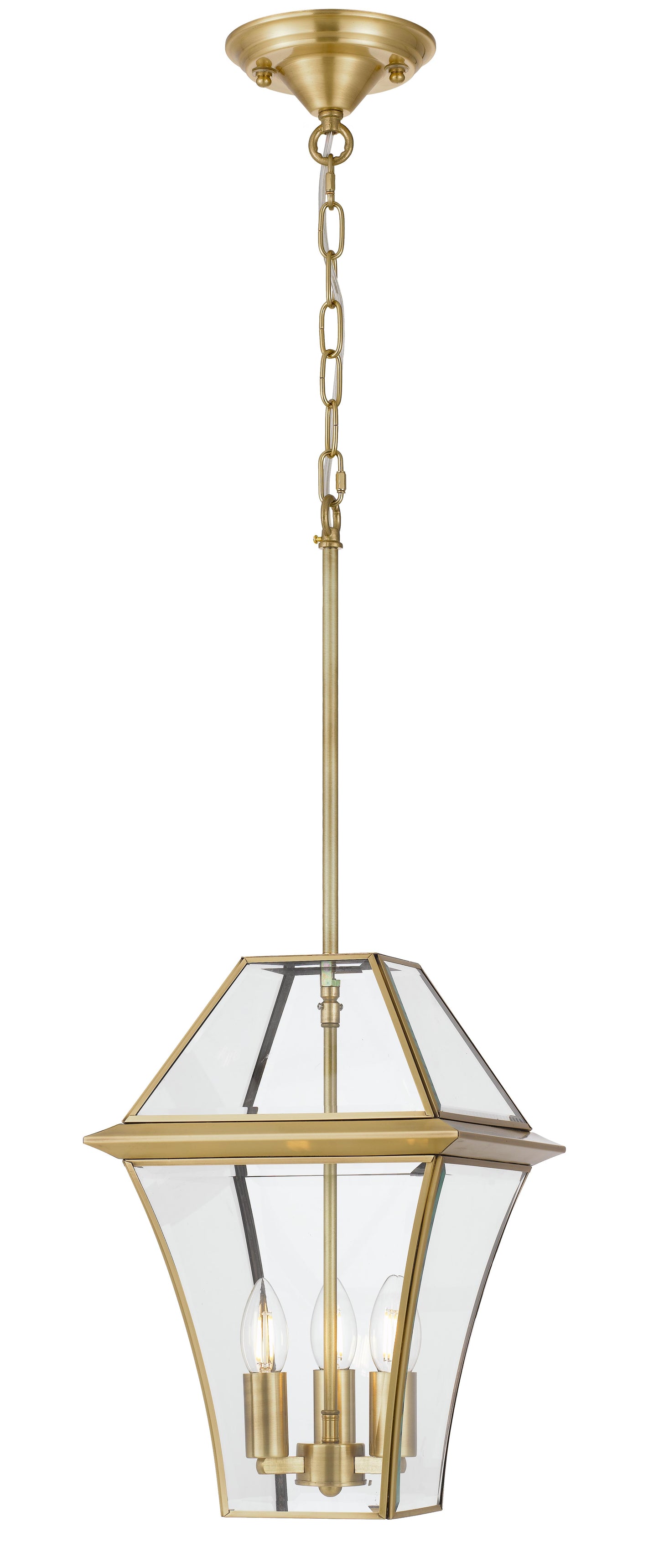 TFS 27 PENDANT 25wE14max L:275 H:400 - IP43 BRASS/CLEAR ROD:300mm + CHAIN:1000