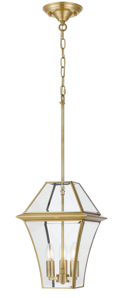 TFS 27 PENDANT 25wE14max L:275 H:400 - IP43 BRASS/CLEAR ROD:300mm + CHAIN:1000