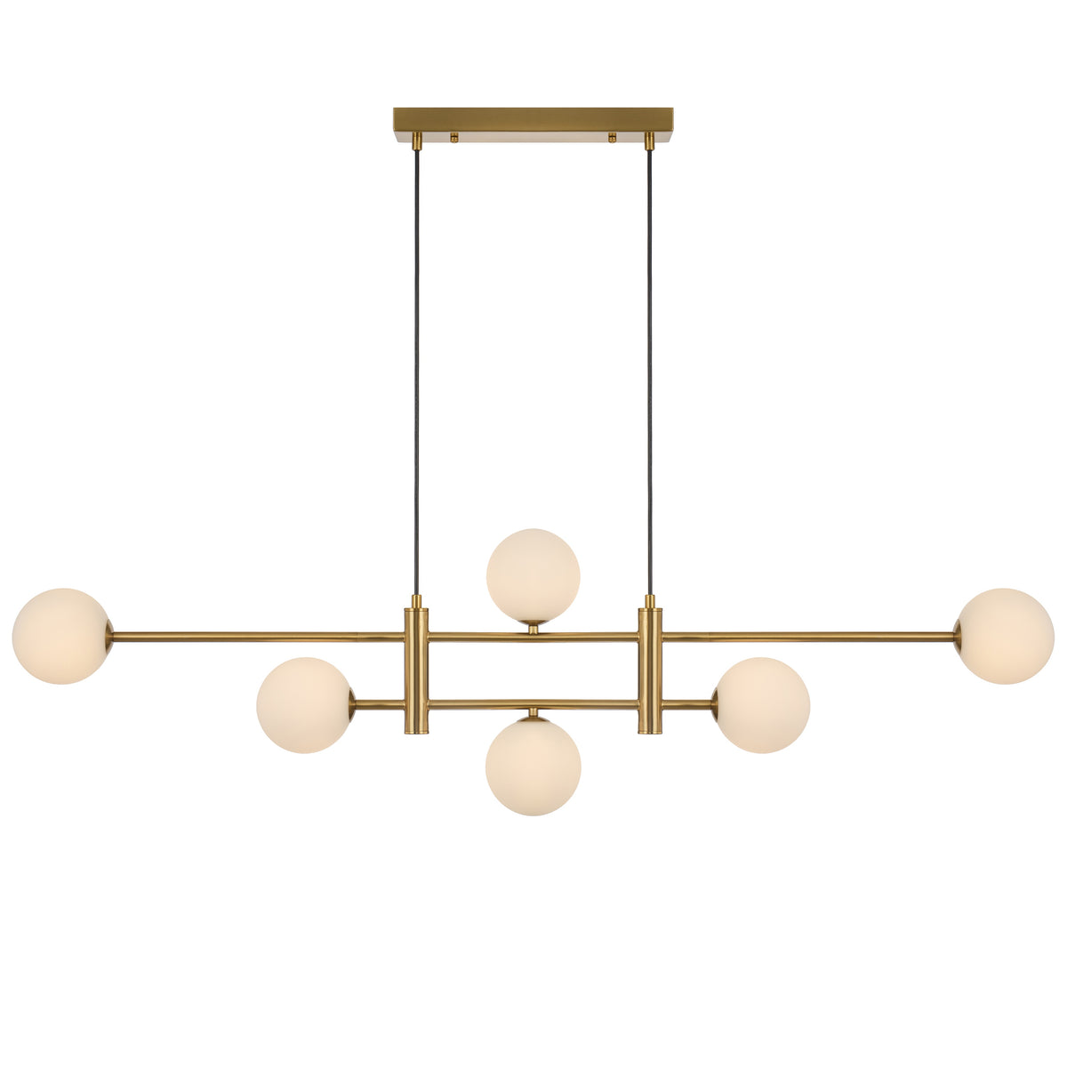 Brindisi TFS 6LT PENDANT 6x6wG9max KIT L1300 W120 H355 CAB2m ANT GOLD/ OPAL MATT