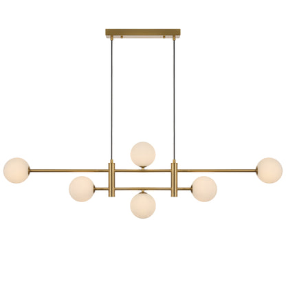 Brindisi TFS 6LT PENDANT 6x6wG9max KIT L1300 W120 H355 CAB2m ANT GOLD/ OPAL MATT