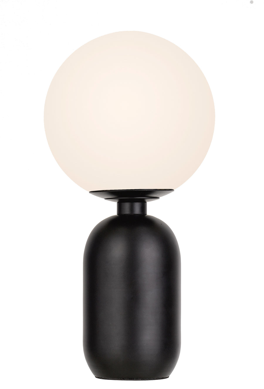 TFS TABLE LAMP 25wE14max D:200 H:400 cable2.0 line swt BLACK/OPAL MATT