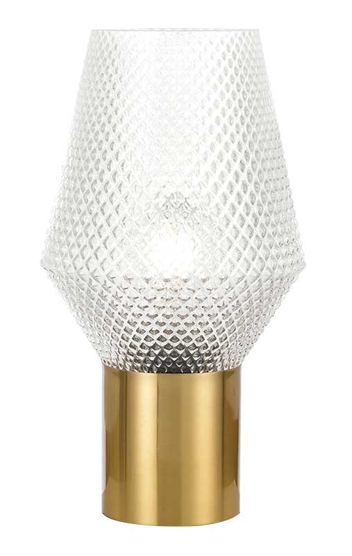 TFS TABLE LAMP 25wE27max D200 H350 CLEAR / ANT.GOLD