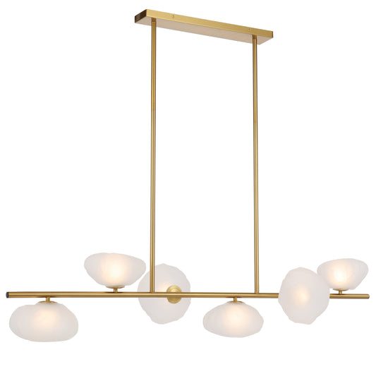 Versailles TFS 6 LTS PENDANT 6x6wG9max L1500 GLASS D200 ANT GOLD / FROST GLASS