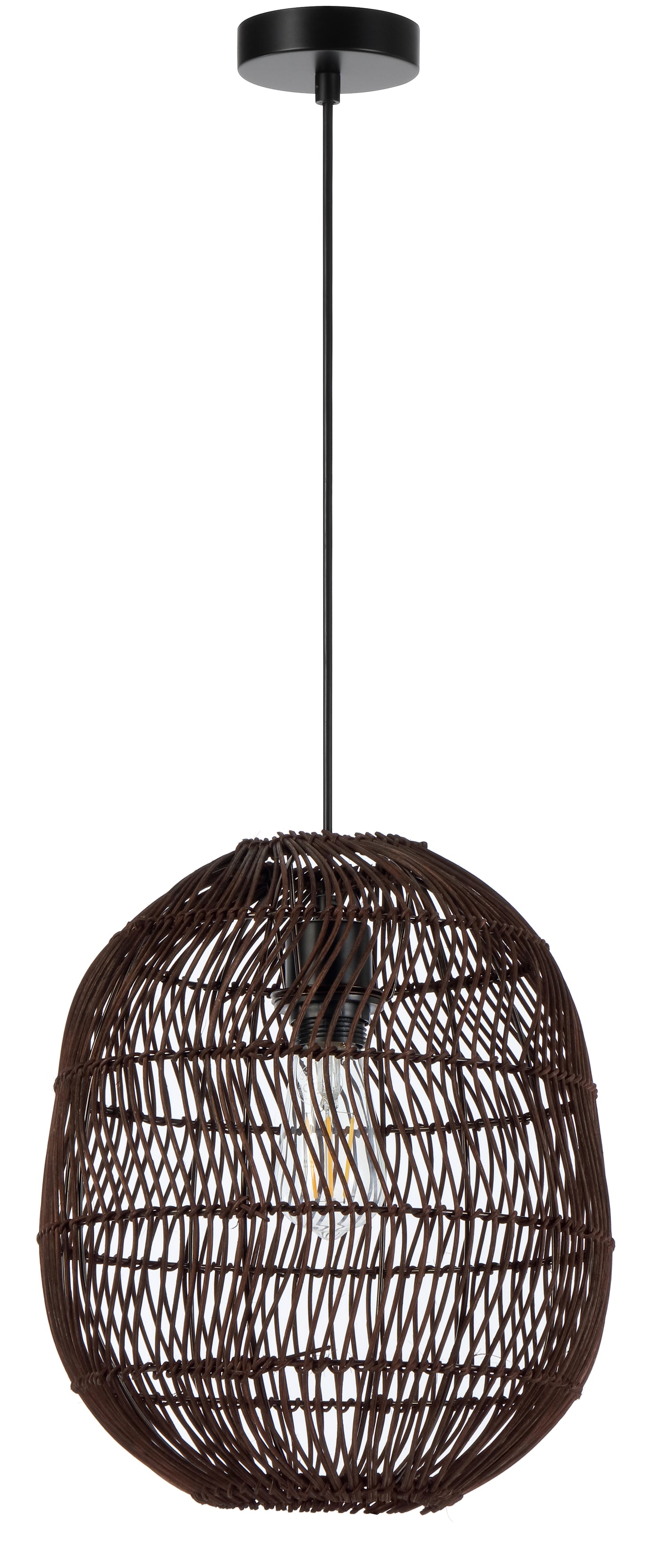 TFS 30 PENDANT 25wE27max D300 H320 cab1.5m BROWN RATTAN