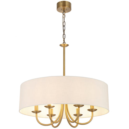 Terawood TFS 6LT PENDANT 6x25wE14max D700 H650 chain 2M BRASS/ IVORY LINEN