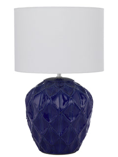TFS CERAMIC TABLE LAMP 25wE27max D:330 H:540 BLUE / WHITE