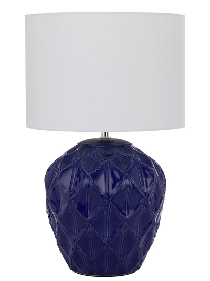 TFS CERAMIC TABLE LAMP 25wE27max D:330 H:540 BLUE / WHITE