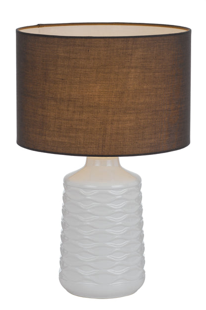 TFS CERAMIC TABLE LAMP 25wE27max H:425 D:280 WHITE/GREY