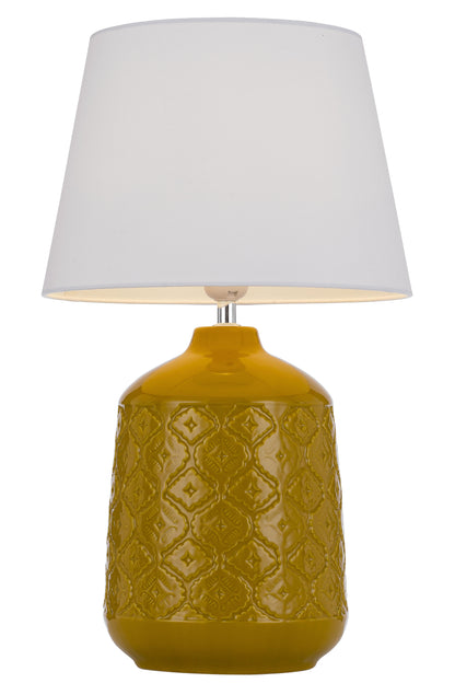TFS CERAMIC TABLE LAMP 25wE27max H:535 D:300 BUTTERSCOTCH/WHITE