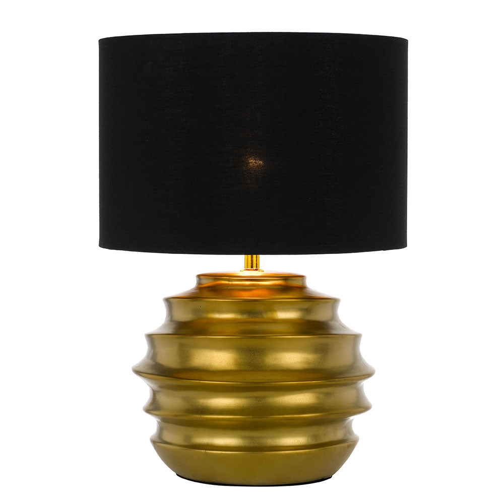 TFS CERAMIC TABLE LAMP 25wE27max D:300 H:425 GOLD/BLACK