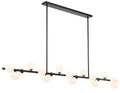 TFS 18 LTS PENDANT 18x6wG9mx L2000 W243 H245 ROD:2x6001x300 BLACK FRAME/OPAL GLASS