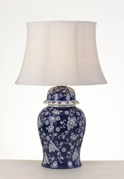 TFS TABLE LAMP 25wE27max D:430 H:680 cable:2.0m line sw WHITE FLOWER & BLUE/WHITE