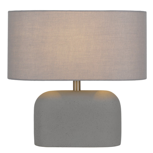 Cantoline TFS TABLE LAMP 25wE27max L:350 W:180 H:360 inline Swtch CONCRETE / SOFT GREY LINEN