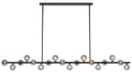 TFS 18 LTS PENDANT 18x6wG9mx L2000 W243 H245 ROD:2x6001x300 BLACK FRAME/SMOKE GLASS