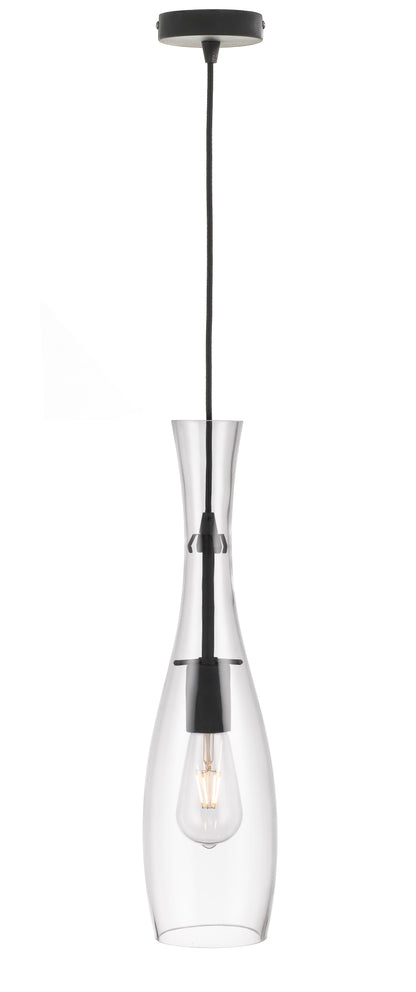 TFS 1 PENDANT 25wE27max D:130 H:500 BLACK/CLEAR cab:2.0m
