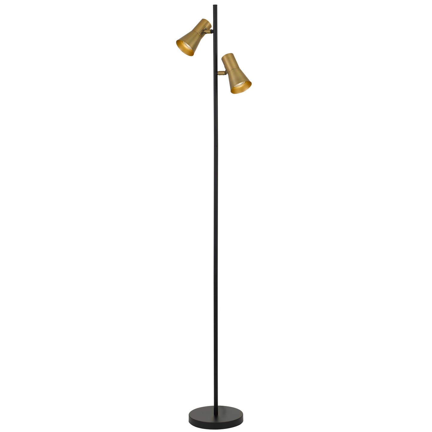 Cordoba TFS FLOOR LAMP 2x6wGU10max 294x205x1530 FOOT SWT BRASS/BLACK STN/ GOLDEN INSIDE