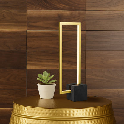TFS TABLE LAMP 12wSMD LED W:100 L:175 H:500 3000kBLACK base/GOLD Annodised