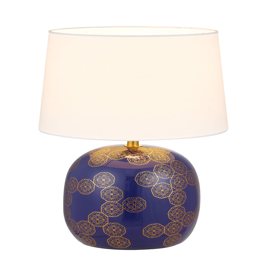 Cascais TFS CERAMIC TABLE LAMP 25wE27max H:420 D:250 inline BLUE / IVORY