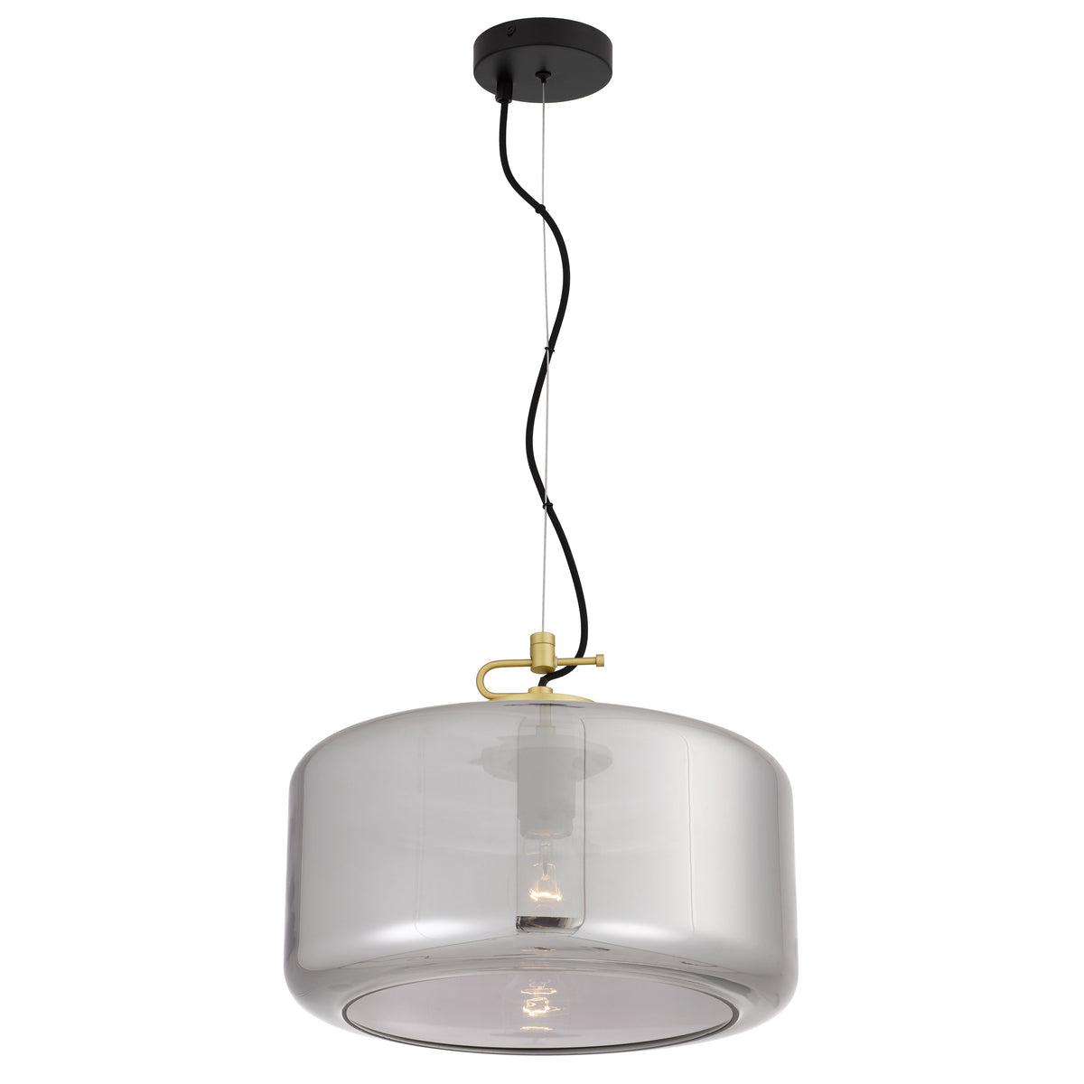 TFS LARGE PENDANT 25wE27max D:400 H:200 cab:2m BRASS MATT/SMOKE