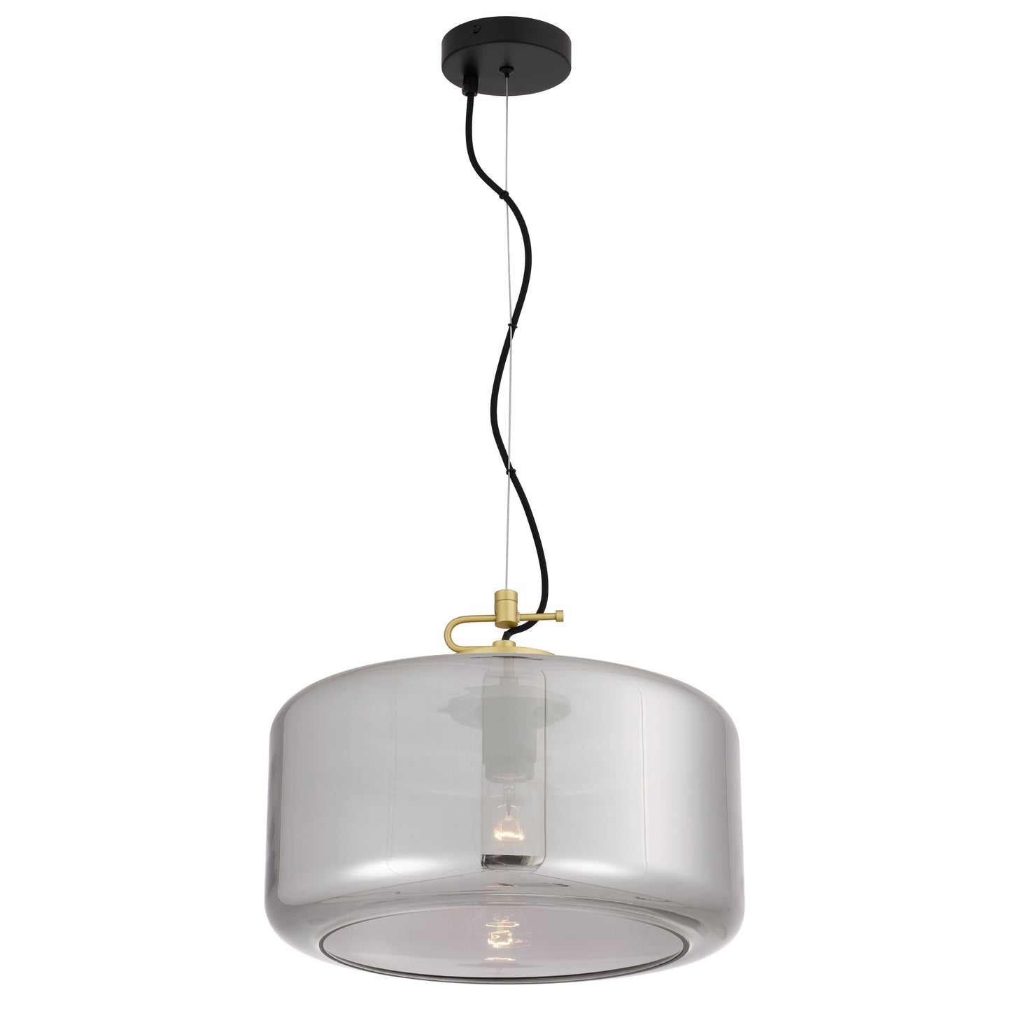 TFS LARGE PENDANT 25wE27max D:400 H:200 cab:2m BRASS MATT/SMOKE