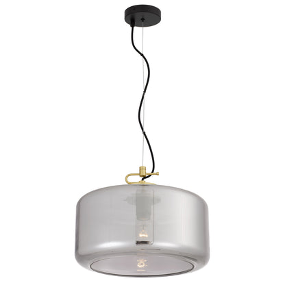 TFS LARGE PENDANT 25wE27max D:400 H:200 cab:2m BRASS MATT/SMOKE