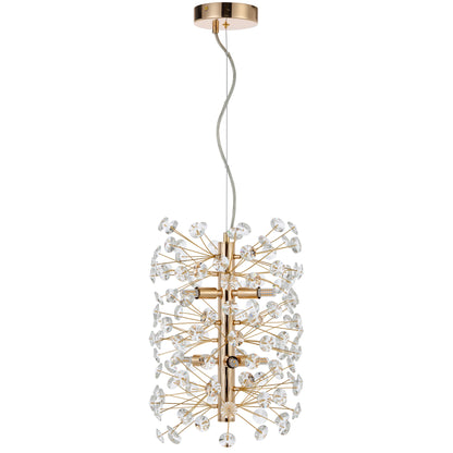 Oviedo TFS 6LT VERTICAL PENDANT 6x6wG9max D300 H350 CAB.2M CRYS H130 GOLD / CLEAR
