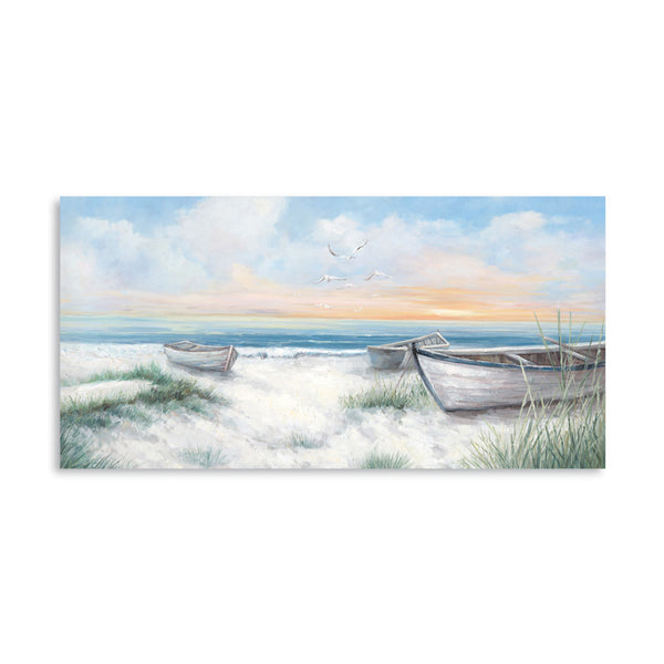 Boats on the Beach Canvas Print