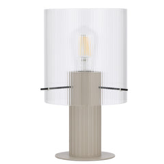 TFS TABLE LAMP 25wE27max D180 H320 inline swt GREY / CLEAR