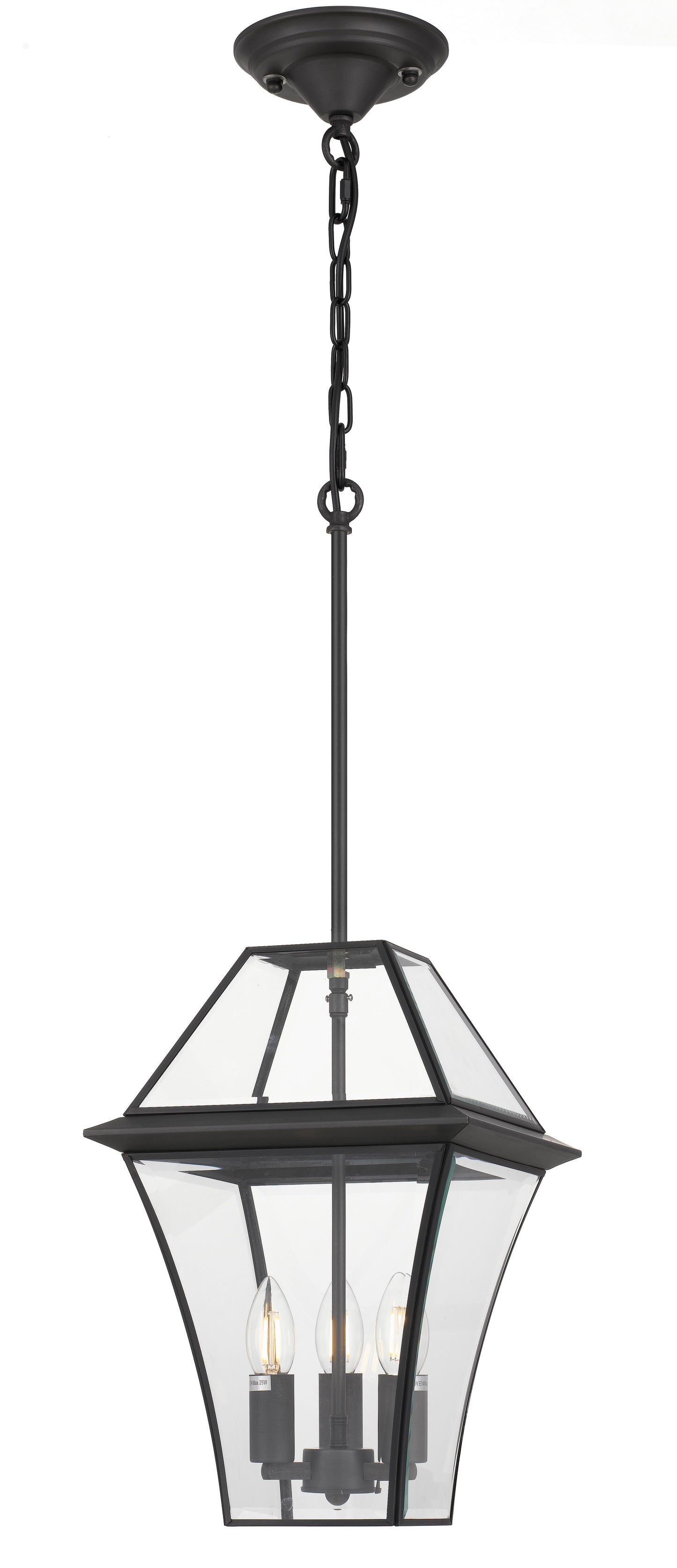 TFS 27 PENDANT 25wE14max L:275 H:400 - IP43 BLACK/CLEAR ROD:300mm + CHAIN:1000