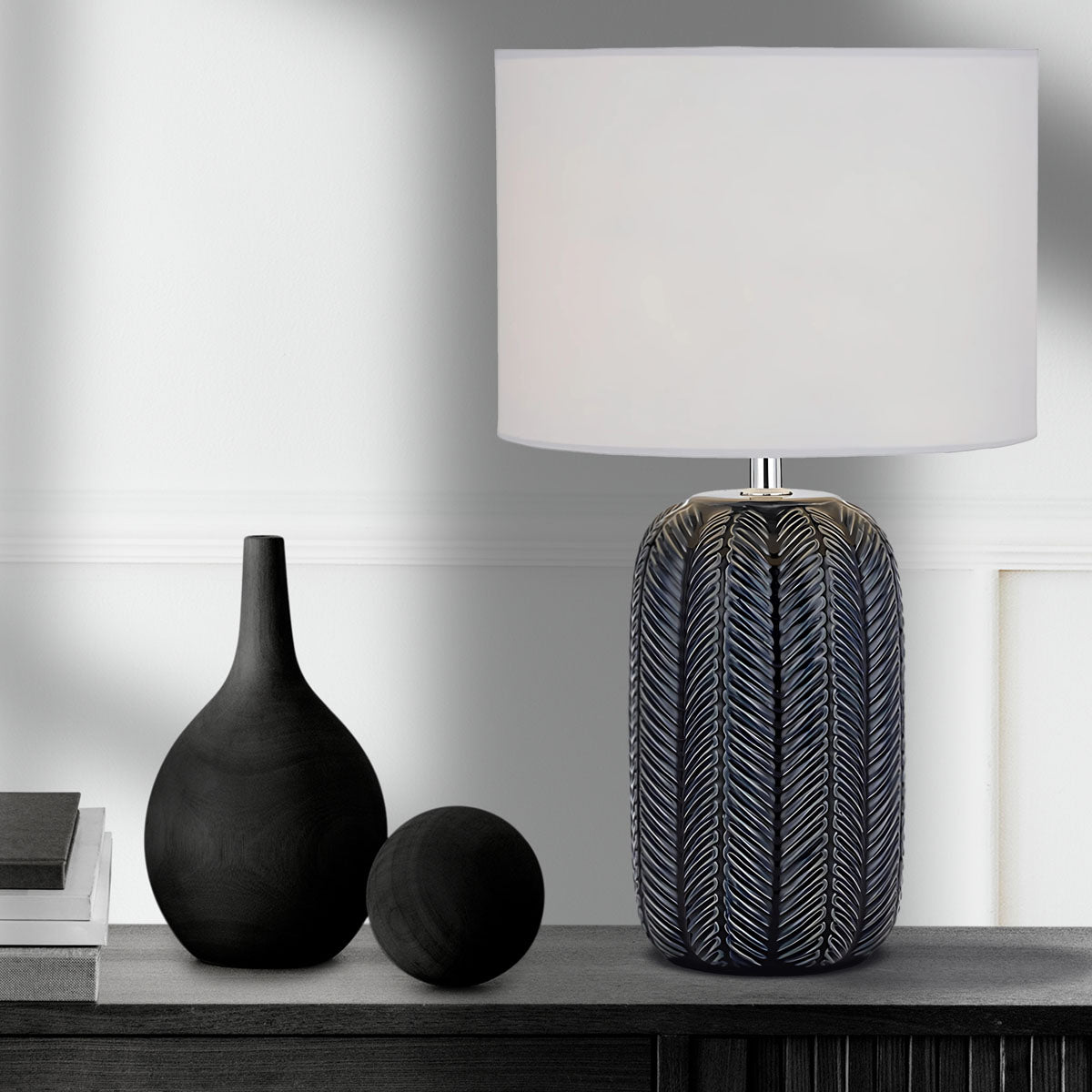 TFS CERAMIC TABLE LAMP 25wE27max H:490 D:300 BLUE/WHITE