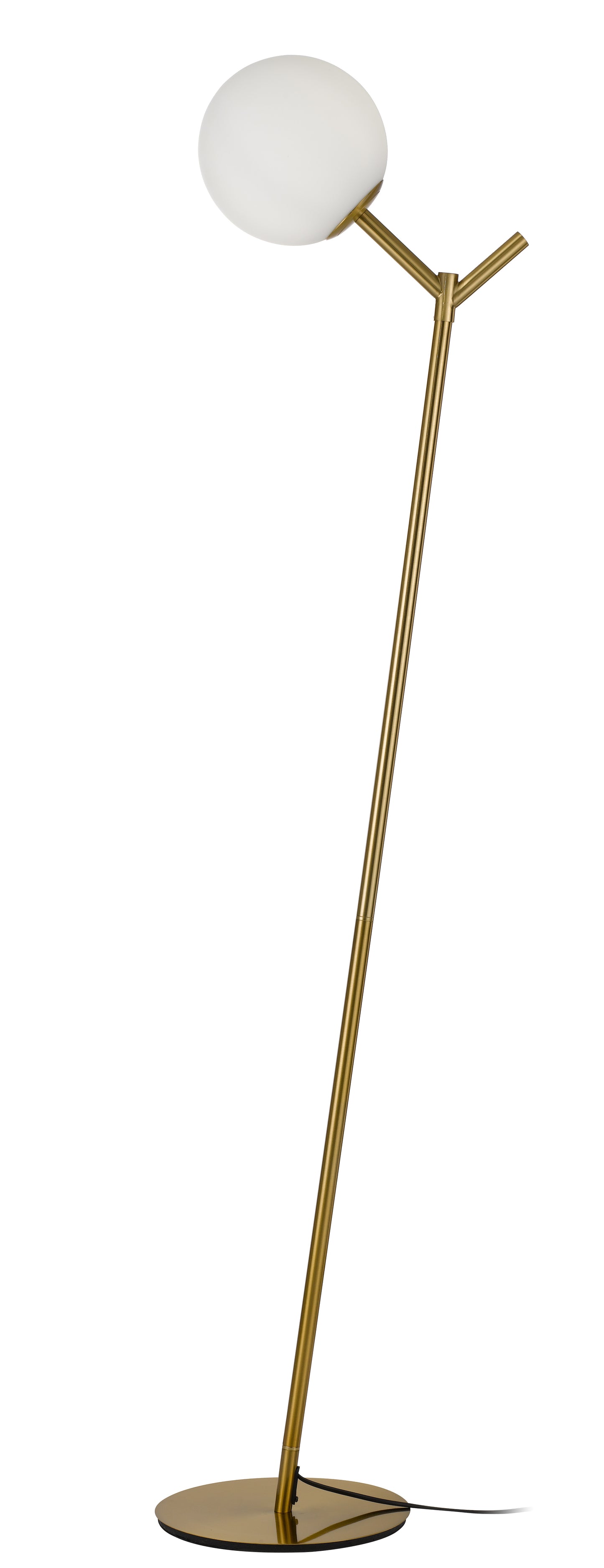 TFS FLOOR LAMP 25wE27max D:200 H:1510 BASE PLATE:280 Foot Switch A.GOLD/OPAL MATT