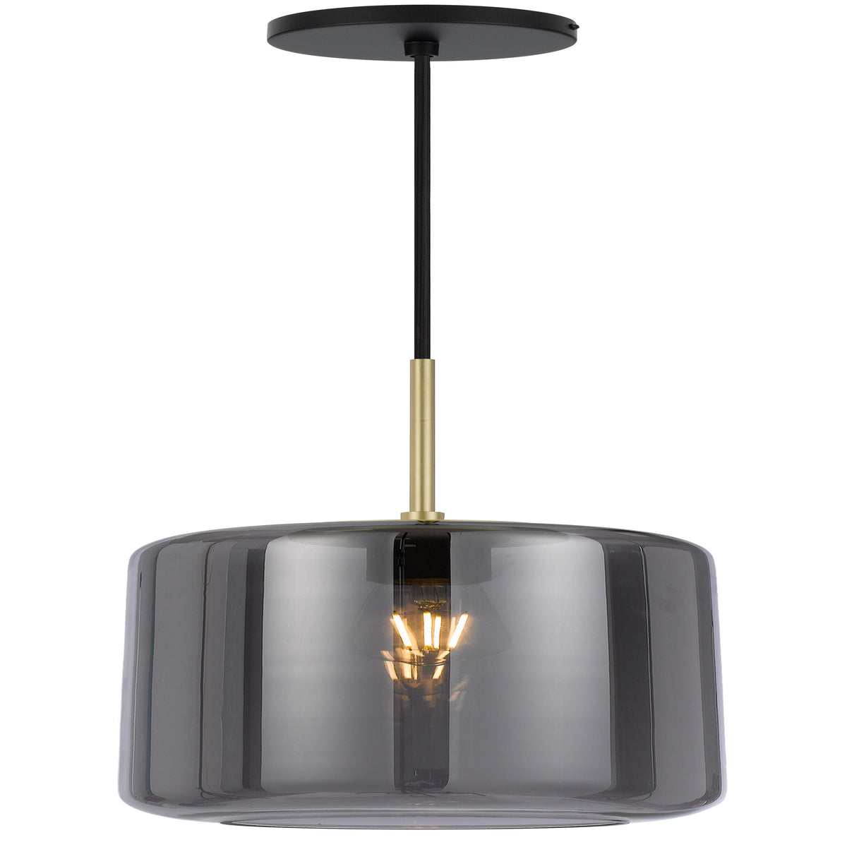 TFS MEDIUM PENDANT 25wE27max D:210 H:340 cab:2m BRASS MATT/SMOKE