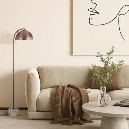 TFS FLOOR LAMP 25wE27max L:400 W:180 H:1500 cable2.0 foot WHITE TERRAZZO / BRONZE