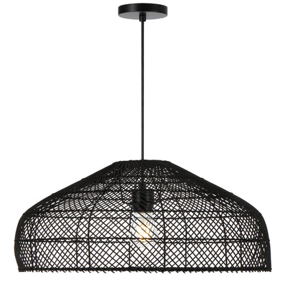 Lumoline TFS 50 PENDANT 25wE27max D500 H300 cab1.5m BLACK RATTAN