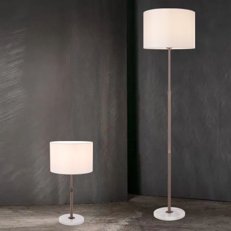 TFS TABLE LAMP 25wE27max H:550max D:300 inline switch WHITE MARBLE / BRONZE / IVORY