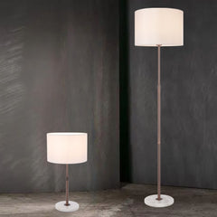 TFS TABLE LAMP 25wE27max H:550max D:300 inline switch WHITE MARBLE / BRONZE / IVORY
