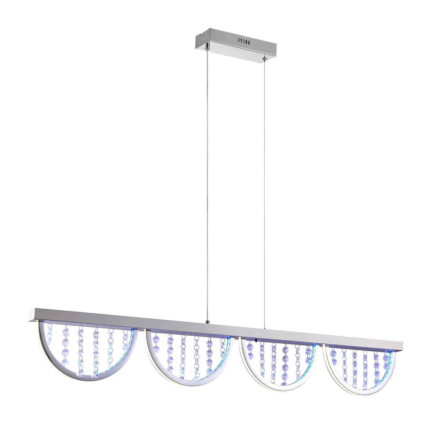 TFS PENDANT 24wLED 4000K cab2m DIM+RGB BY RMTE H170 L120 W80 2700LM CHROME/CRYSTAL