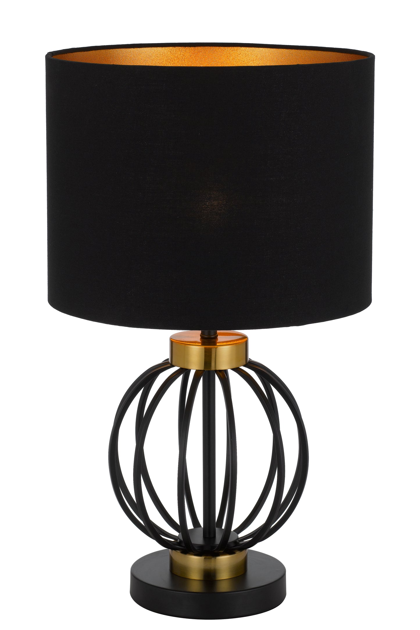 TFS TABLE LAMP 25wE27max D:320 H:550 Inline Switch BLACK / ANTIQUE GOLD