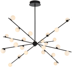 TFS 24 LT PENDANT 24x3wLED W1370 H495 TRIAC-DIM ROD 2*600 +1*300 BLACK / OPAL MATT