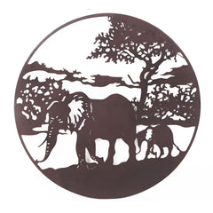 Rusty Elephant Metal Wall Décor