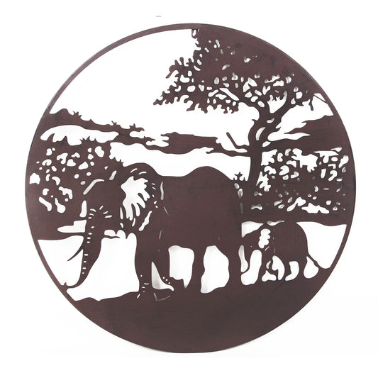 Rusty Elephant Metal Wall Décor