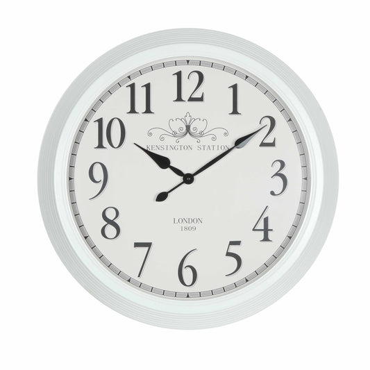 Metal White Kensington Station Wall Clock