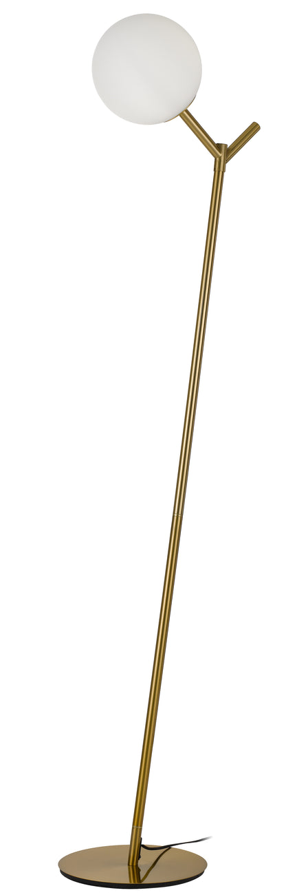 TFS FLOOR LAMP 25wE27max D:200 H:1510 BASE PLATE:280 Foot Switch A.GOLD/OPAL MATT