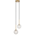 TFS 2LT PENDANT KIT 2x6wG9max L210 W120 H250 TEX2m ANT GOLD/ CLEAR PRISM PATTERN