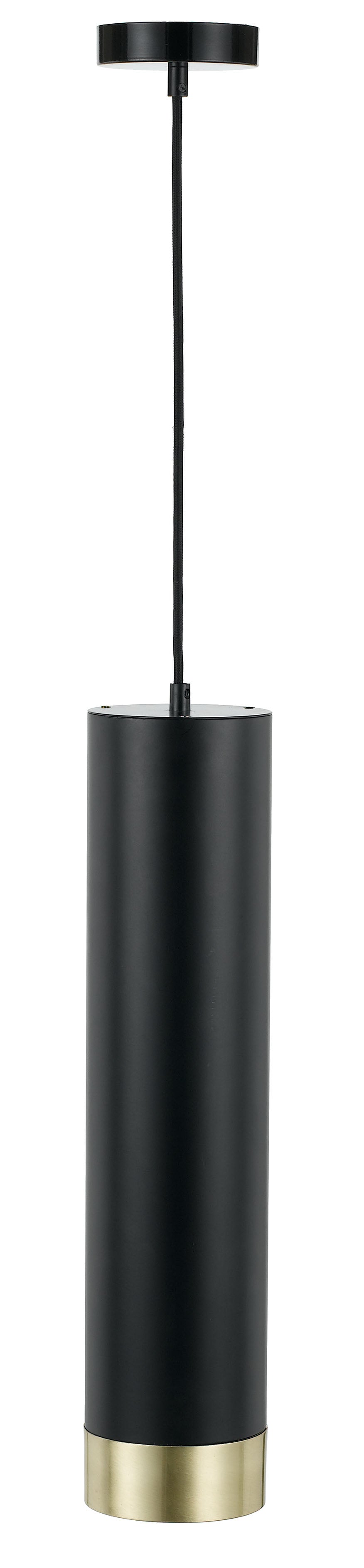 TFS PENDANT 5wGU10LED dim D:120 H:500 2.0cab BLK/BLK/BRASS MATT-3000K 500Lm