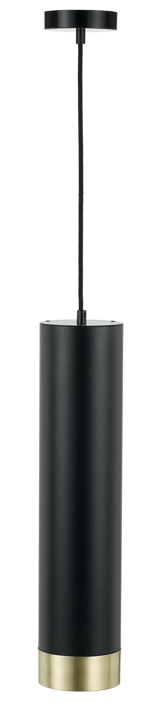 TFS PENDANT 5wGU10LED dim D:120 H:500 2.0cab BLK/BLK/BRASS MATT-3000K 500Lm