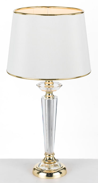 TFS TABLE LAMP 40wE27max. D:280 H:550 GOLD / CRYSTAL / WHITE