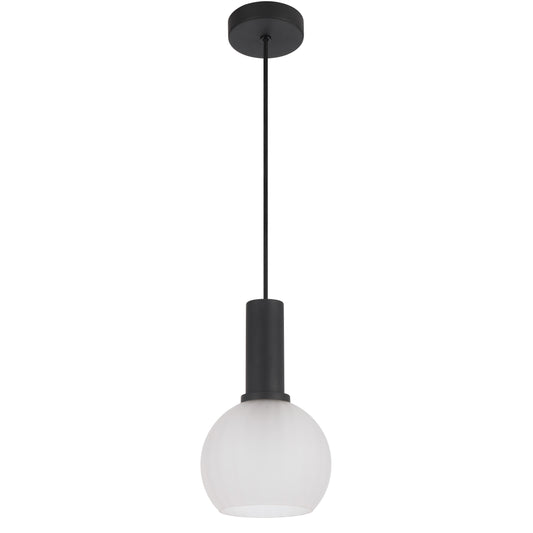 TFS 15CM PENDANT 25wE27max D150 H235 cab 2m BLACK / FROST GLASS