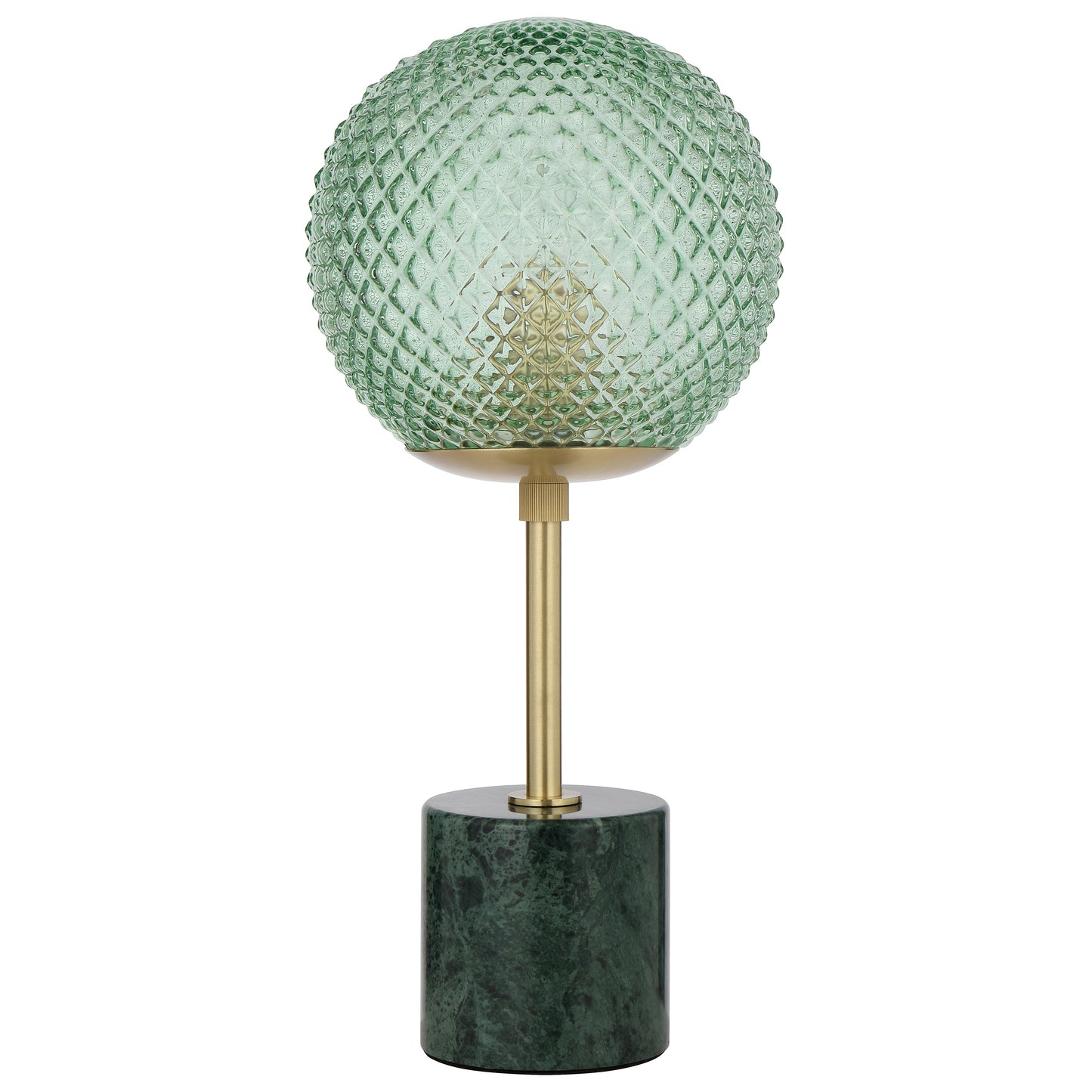 TFS TABLE LAMP 25wE27max D:190 H:415 inline swtch GREEN MARBLE/GREEN GLASS