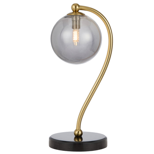 TFS TABLE LAMP 6wG9max KIT L160 W150 H350 BLACK MARBLE/ ANT GOLD/ SMOKE